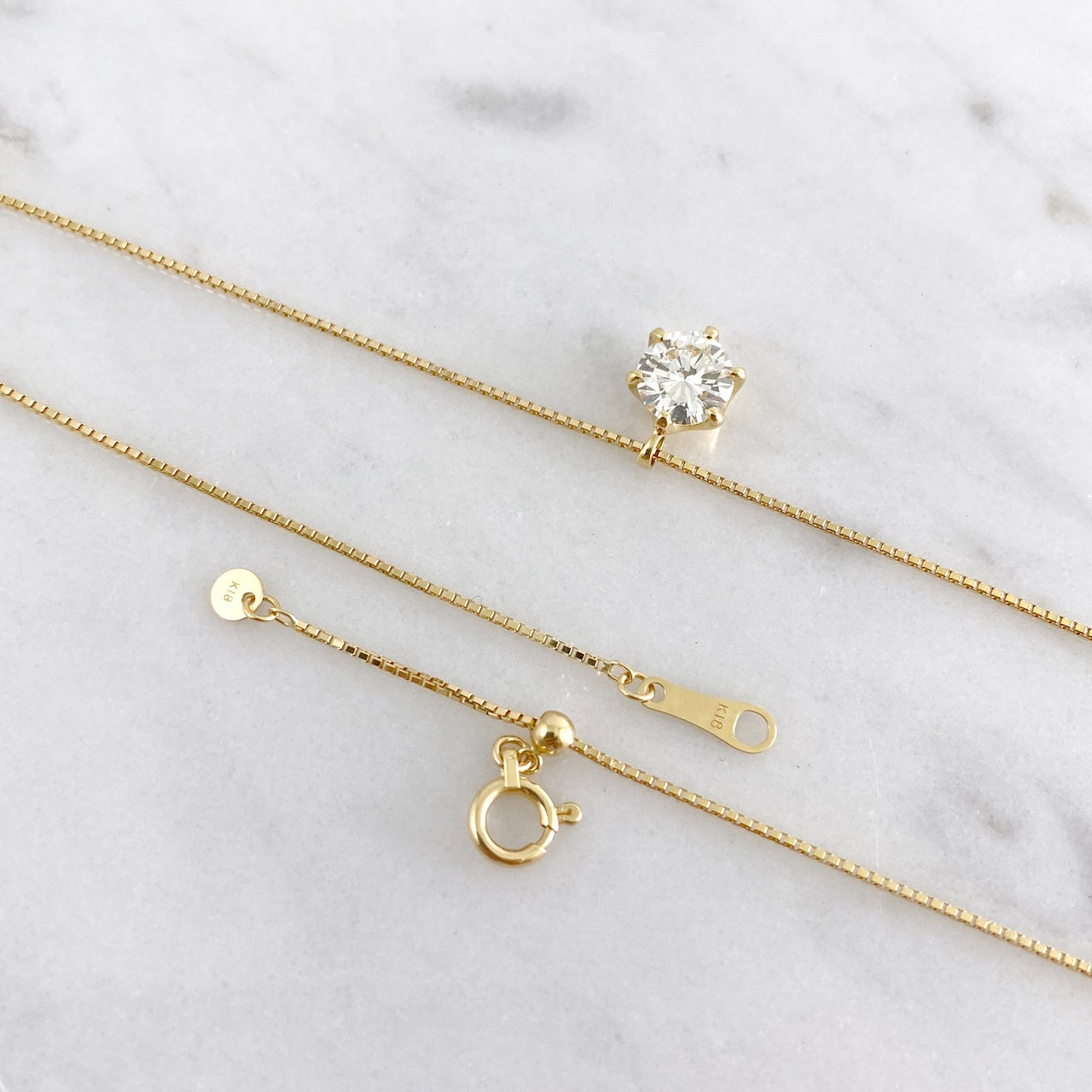 【特価】K18YGダイヤモンドネックレス