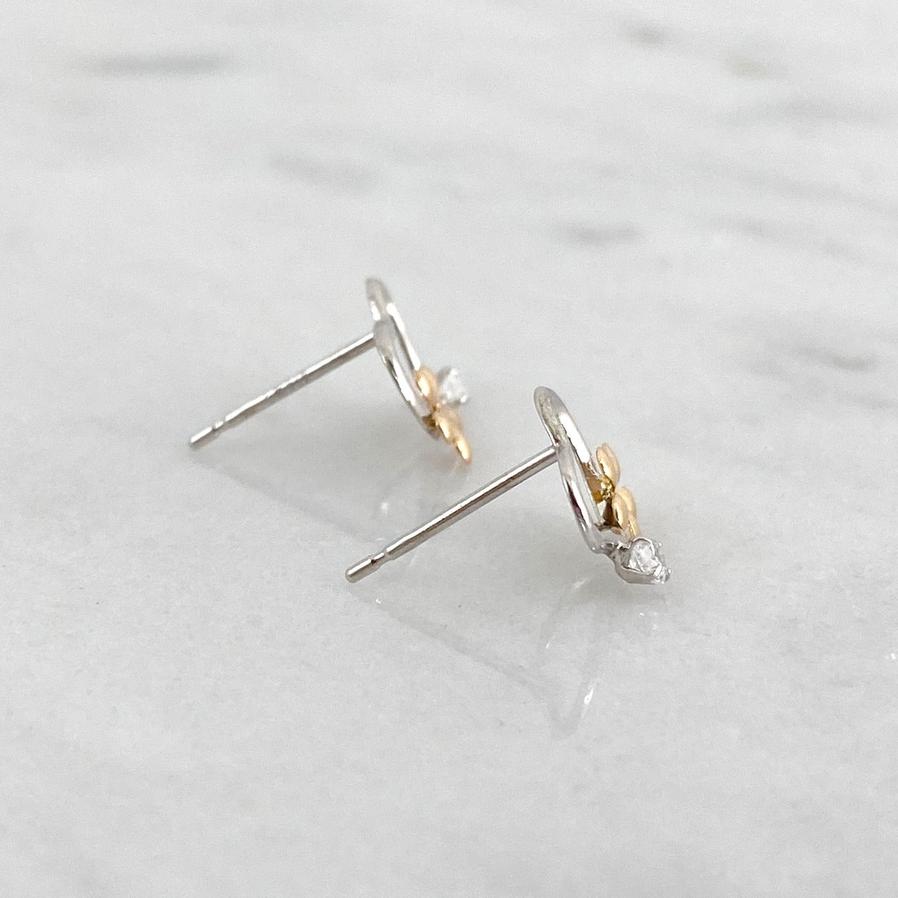 K14WG/K18PG CZピアス