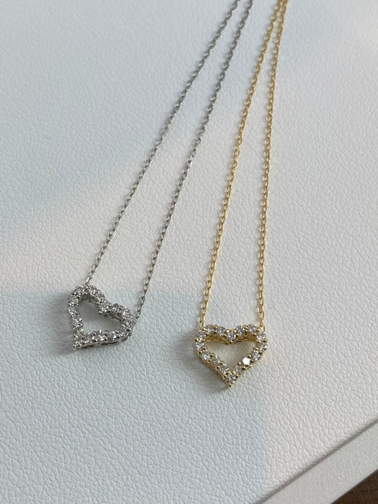 K18/Pt　ハートネックレス