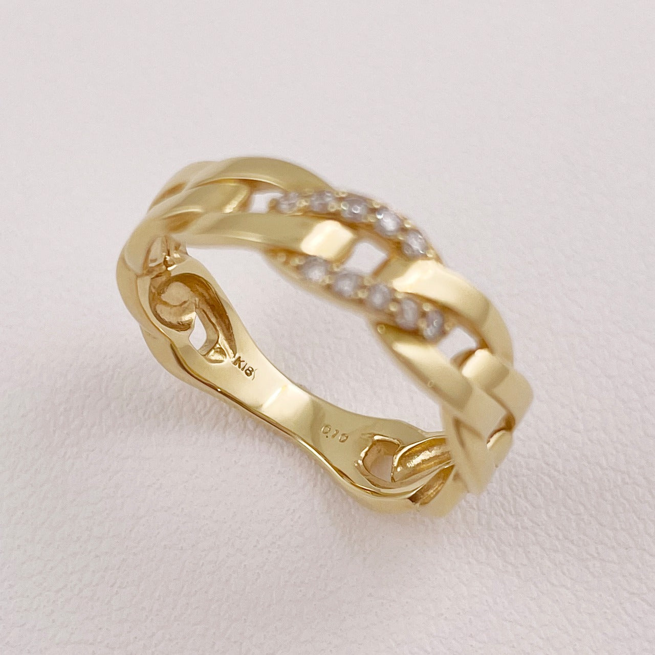 K18YGダイヤモンドリング　