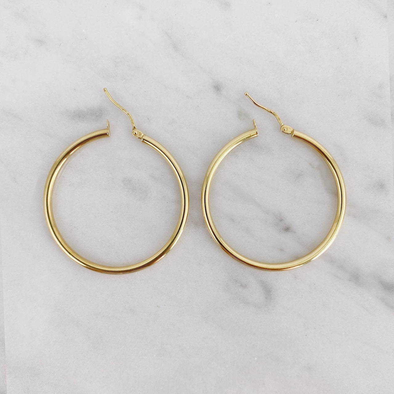 K18地金フープピアス　33mm