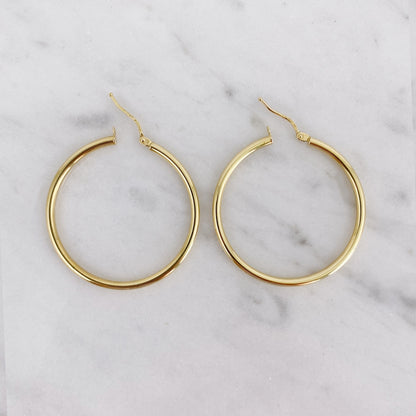 K18地金フープピアス　33mm