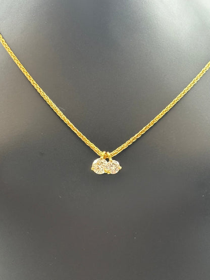 K18YG 2粒ダイヤネックレス　【取り寄せ又は新品製作商品です】