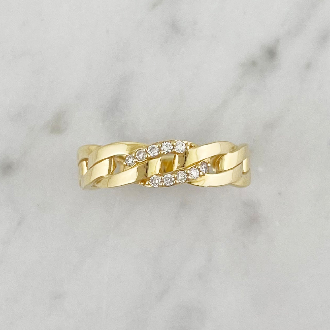 K18YGダイヤモンドリング　