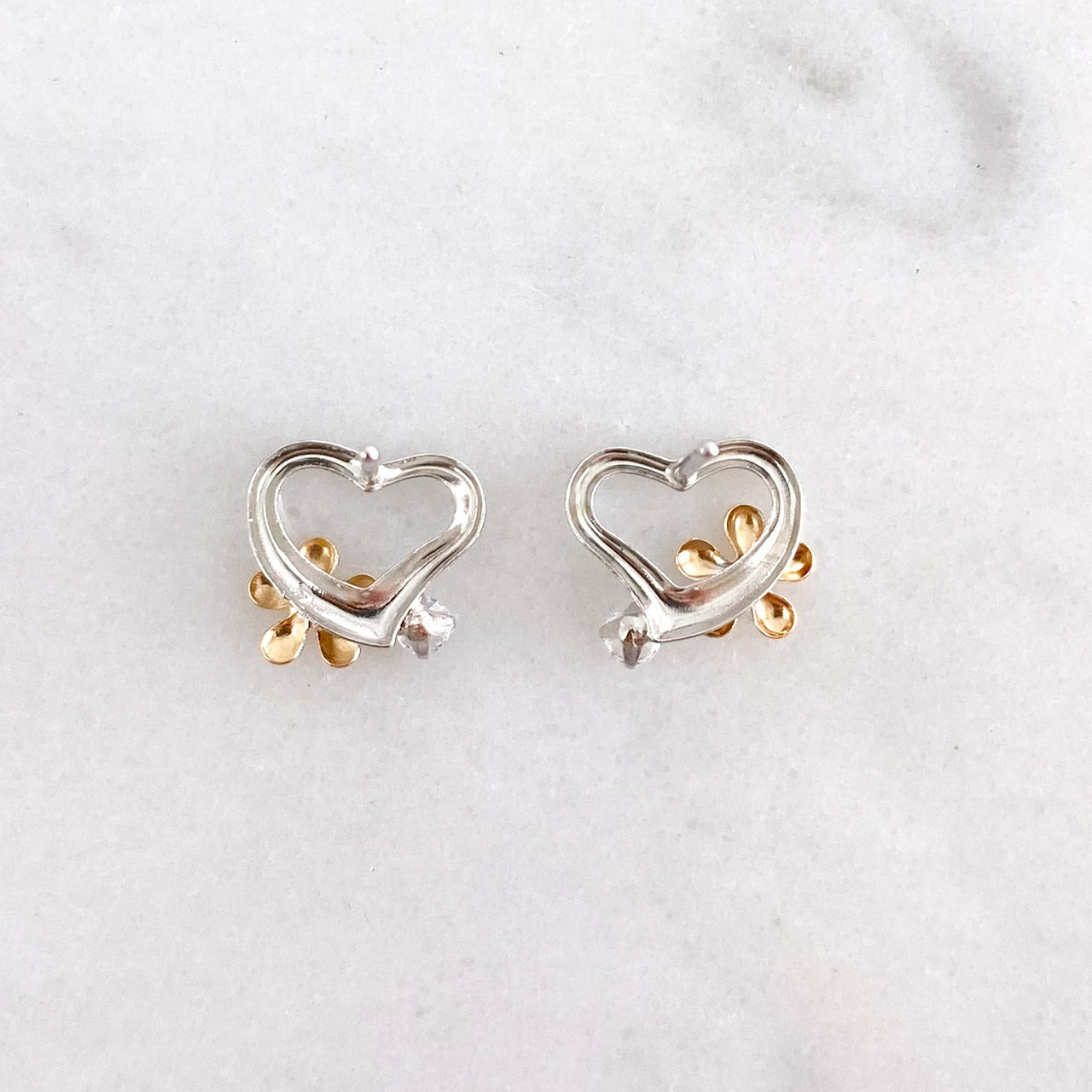 K14WG/K18PG CZピアス