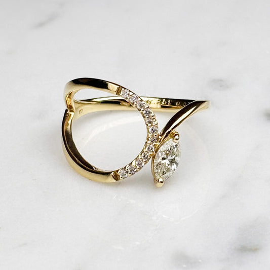 K18YGダイヤリング　【取り寄せ又は新品製作商品です】