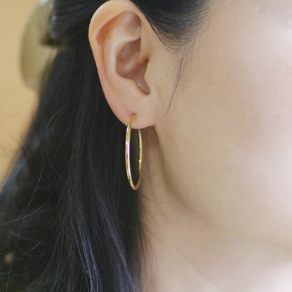 K18地金フープピアス　33mm