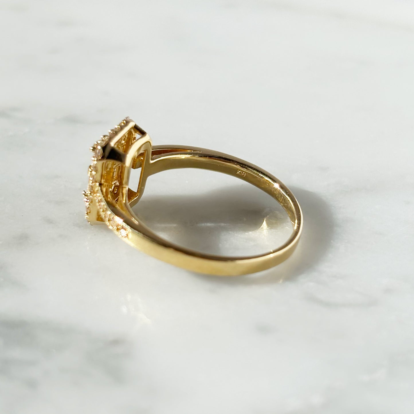 【特価】K18YGダイヤリング