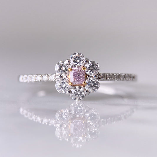 Pt/K18ピンクダイヤリング