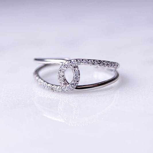 K10WGダイヤイヤーカフ