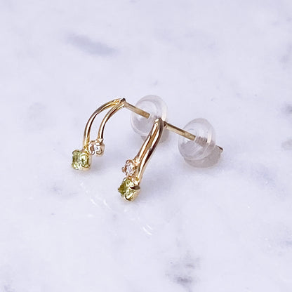 K10YGペリドットピアス