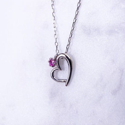 K10WGピンクサファイヤペンダントネックレス