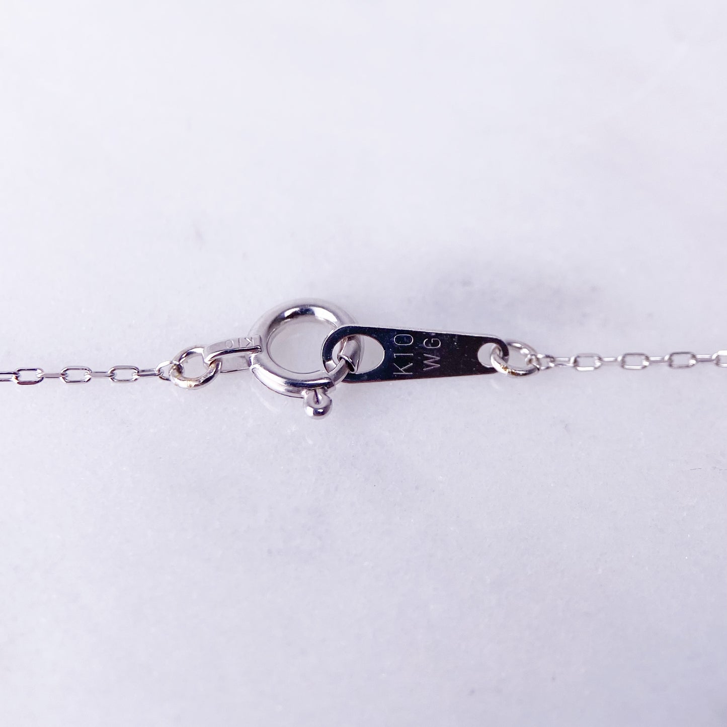 K10WGピンクサファイヤペンダントネックレス