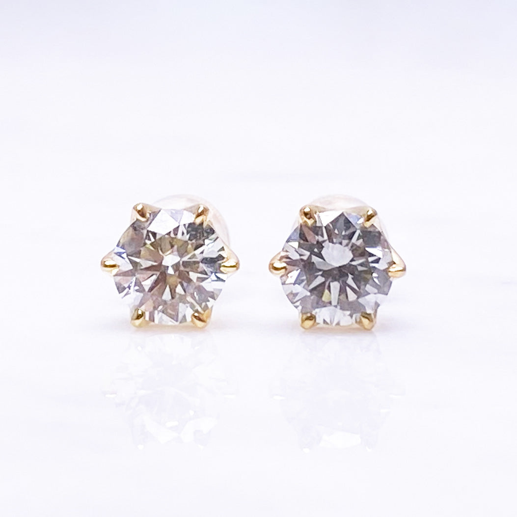 【特価】K18YGダイヤピアス