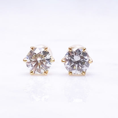 【特価】K18YGダイヤピアス