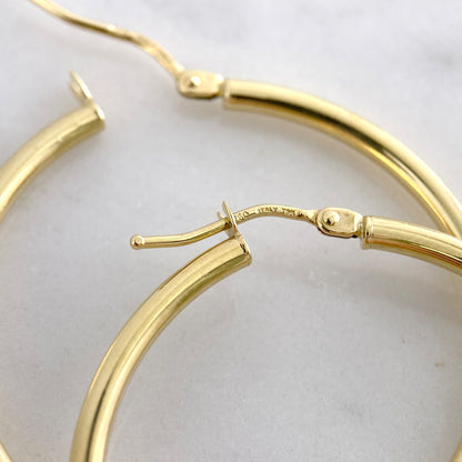 K18地金フープピアス　33mm