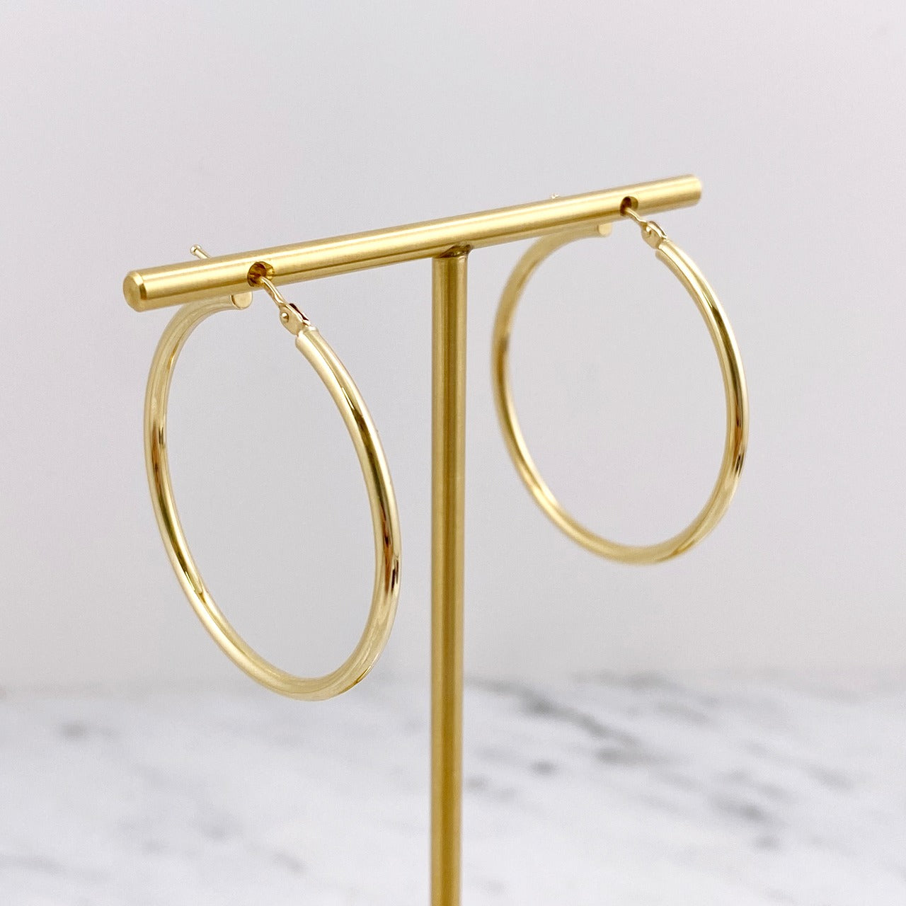 K18地金フープピアス　33mm