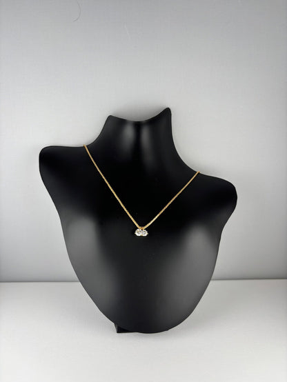 K18YG 2粒ダイヤネックレス　【取り寄せ又は新品製作商品です】