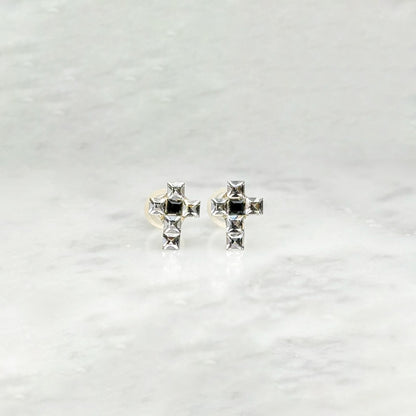K18スワロフスキーシロ/クロ　ピアス