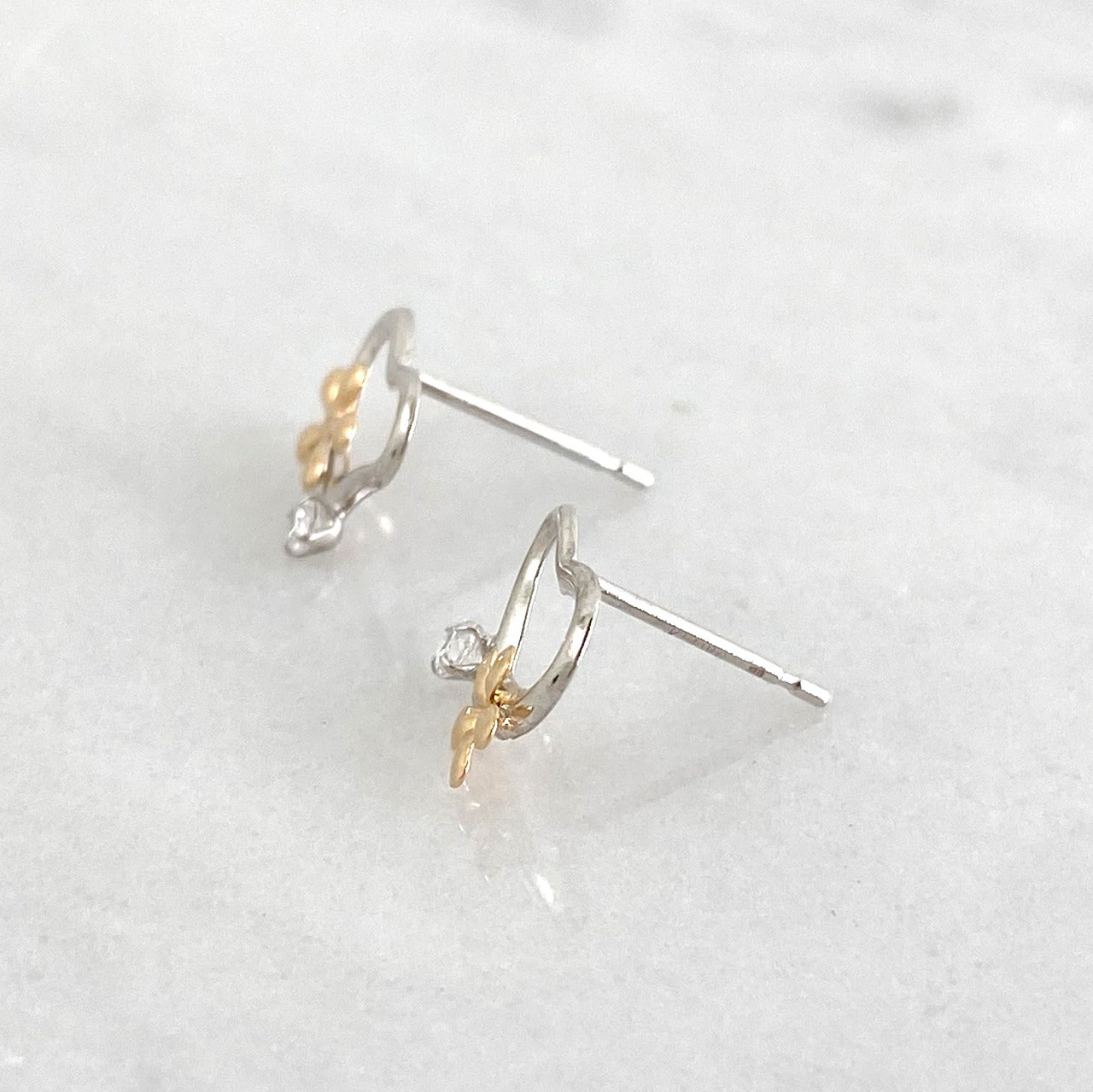 K14WG/K18PG CZピアス