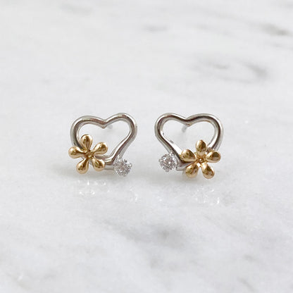 K14WG/K18PG CZピアス