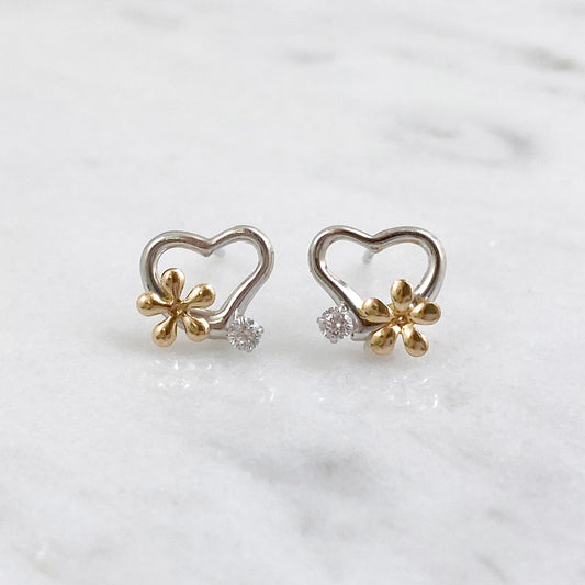 K14WG/K18PG CZピアス