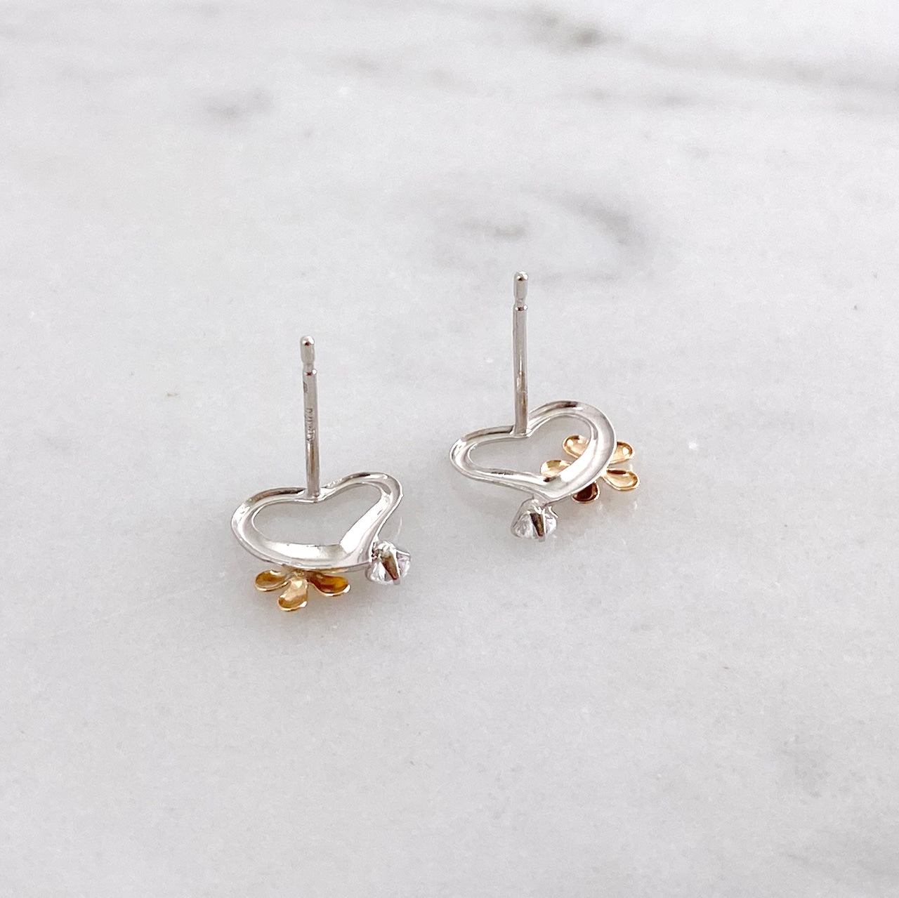 K14WG/K18PG CZピアス