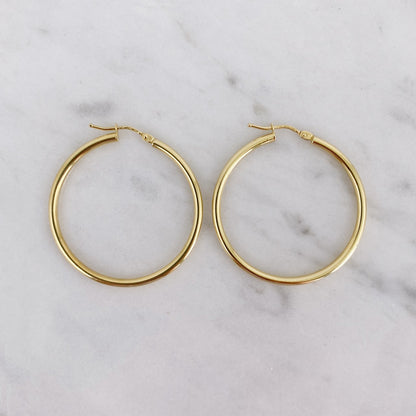 K18地金フープピアス　33mm
