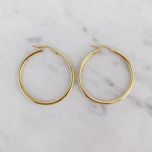 K18地金フープピアス　33mm